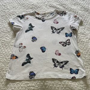 rag & bone Butterfly Print Short Sleeve Tee - White